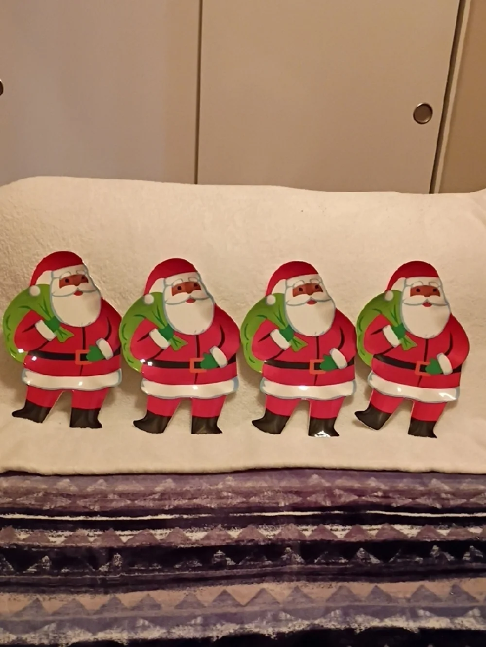 Holiday Wondershop Santa Plastic Plates 2024 Melamine Set Of 4 Diswasher Safe